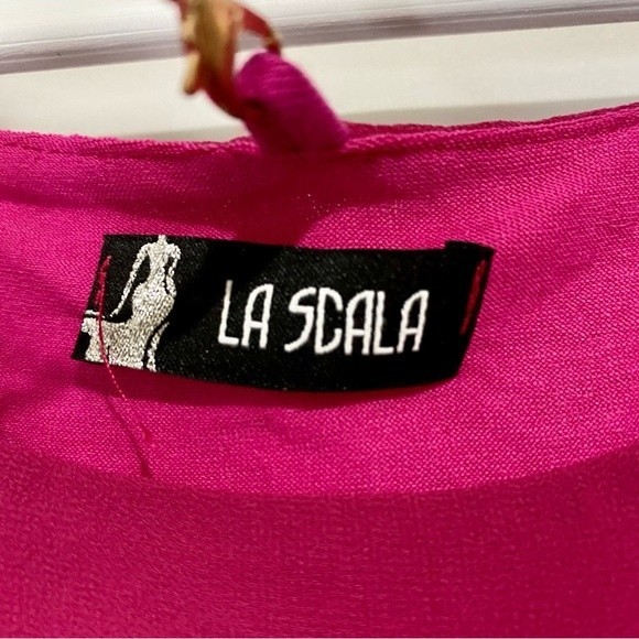 La Scala Women’s Sleeveless Ruched Blouse with Necklace Pink NWOT - Picture 4 of 8